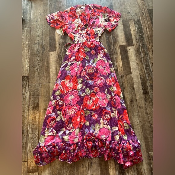 MISA Los Angees Calista Dress in Lilac Coming Up Roses Size Large - Picture 3 of 11